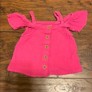 Infant Pink Ruffle Off the Shoulder Top